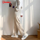 BAOMINGLI iron-free suit trousers for men in autumn new style loose trendy semi-elastic suit trousers for men Korean style straight wedding groomsmen small suit trousers wide leg casual long trousers for men black XL