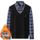 Prenomen Winter Winter Warm Wen Men Middle-Eby Plus de terciopelo engrosado Camiseta de manga larga Collar empalmado Top Daddy Suit 15619 XL