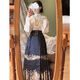 YUEXUNZI Chinese style improved Hanfu Ming system new Chinese style autumn and winter new dress women's top horse face skirt full set 1047 top + horse face skirt S