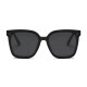 Genuine GM sunglasses men driving high-end sunglasses women taking photos to make them look slim and sun protection high-value trendy H style 丨Black frame black film-High-definition UV protection