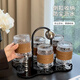 Mousse cup set living room home light luxury high-end glass water cup drink cup coffee cup storage cup holder ball cup holder set 6 cups + 1 rack