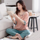 
Youtingfei pajamas for women in summer pure cotton thin short-sleeved trousers round neck pullover ladies pajamas for outdoor home clothing set YD7371 L
