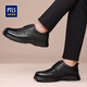 Portures leather shoes men's British lace-up business casual shoes fashionable lightweight formal shoes commuting 8818 black 44