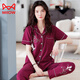 Catman (Miiow) 100 pyjamas en coton pur pour femmes, pantalon d'été d'âge moyen et âgé à manches courtes pour femmes, de grande taille de vêtements de maison âgés de grande taille Q9928 L Taille (recommandée 100-115 Jin [Jin est égal à 0,5 kg])))