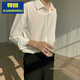 Kaduton camisa para hombres primavera casual nueva seda de hielo caído camisa de estilo hong kong colgante de manga larga estilo coreano de coño