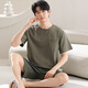 Miduoxuan 2024 Sportstil Koreanische Version von Modal Pyjamas Men Round Hals kurzärmelig Pullover Sommer Plus Size Home Clothing Set 9712 One Size L. L.
