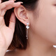 Yuan Shengfu's new PT950 fashionable four-leaf clover tassel platinum earrings, versatile platinum earrings, 4.96g