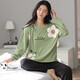 Un pijama de guifensiones para mujeres en otoño e invierno de algodón puro pantalones de manga larga set de dos piezas de dos piezas y otoño nuevo versión coreana lindo dibujos animados dulces fatelas sueltas de talla de talla de talla de talla para el hogar