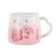 Bethes mug ceramic cup drinking cup coffee cup cherry blossom embossed tea cup with lid office home water cup