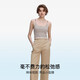 ubras刘雯同款半月领bra-in吊带背心女免穿文胸美背内搭打底茶棕灰M
