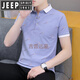 吉普（JEEP）夏季翻领短袖恤男休闲青年带领子上衣服半袖百搭薄款帅气polo衫 白色 QY679 XL 135-145斤