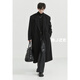 Earl Zoll shoulder pad design long over-knee full wool double-sided wool coat 100% men's autumn and winter commuting jacket P441879 pitch black S (165)