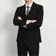 Ayou Fat suit Set Men's Business Form Family Family Family Family Family Care Professional Tong Two -piece Dress Black 3XL