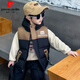 Pierre Cardin Children's Vest Winter 2025 New Boys' Down Cotton Vest Western Style Baby Autumn and Winter Thickened Outer Vest Black 150 cm