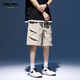 
Foss Phil shorts men's summer workwear trendy casual ice silk mid-trousers loose sports five-point pants 9906 khaki XL