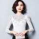 ZHIDOUDOU雷丝打底衫长袖女春秋款春秋冬薄款蕾丝夏季新款内搭t恤洋 6167白色薄款 春秋款 M  建议80100斤