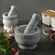 Baijie (BJ) natural stone garlic pounder, stone mortar, medicine jar grinder, household garlic mortar, garlic peeling garlic press, garlic paste, handmade granite medium stone mortar with lid