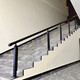
Jin Risheng (FSJRS) stainless steel stair handrail tempered glass guardrail indoor and outdoor custom balcony column household simple railing High temperature painted matte black 1050 high-staircase thickened standard-1 column