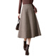She enjoys woolen skirt female Maillard plaid woolen A-line skirt retro mid-length umbrella skirt T144B6003