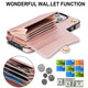 Jinhao Applicable to iPhone16pro max mobile phone case wallet leather case Apple 15 full cover 14 anti-fall 13 protective case card 12 bracelet high-end fashion bracelet + shoulder strap + organ card bag rose gold 6.7-inch apple 12pro max