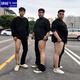 肆缄胖子大码弯刀牛仔裤男大屁股显瘦vibe裤子美式高街宽松大码微喇裤 黑色【升级版】 5XL 适合200-230斤