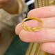 Dunzhu Living Adjustable Wheat Peace Ring Women's 999 Full Gold Plated 5G Craftsmanship 24K Gold Ring as Gift for Couples Love Chain Ring