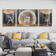 Little Lulin Living Sala Decorating Pintura de color negro, blanco y gris pintura colgante Sofá Muro Mural moderno de pared de pared oeste simple pintura de alces