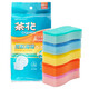 Camellia (CHAHUA) colorful sponge scouring pad, dishwashing cloth, sponge wipe, thickened kitchen scrubber, not easy to get oily, home use, colorful sponge scouring pad (4+1 pieces)