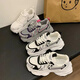 Belle betritt Europa Dad Schuhe für Frauen, die ihre Füße zeigen 2025 Neues Frühling und Sommer atmungsaktives Mesh dicke Bottom Explodiert Street Casual Sports Frauen Rose rot 36