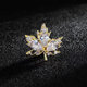 Jiemo Light Luxury Maple Leaf Brooch Men's Corsage Suit Pin Crystal Badge Simple and Attractive Pin Lapel Pin Accessories z4 Red