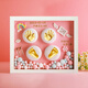 Full Moon Commemorative Hands and Foot Prints Mud Photo Frame Fetal Umbilical Cord Newborn Baby One Hundred Days Hands and Foot Prints Baby Years Old Gift Solid Wood 12-inch [Bright Life] Pink Gold Paint