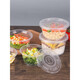 Qiantun disposable bowls, chopsticks and bowls, plastic household small bowls, round lunch boxes with lids, packed lunch boxes, tableware, ice powder merchants, 142 lids, suitable for 700-1000 bowls, 50 pcs