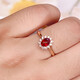 YIBA 0.8 carat natural pigeon blood red ruby ring, colorful 18K gold and diamond, girl's birthday gift for girlfriend, 0.8 carat, size message (9 to 20) ready stock