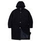 Maden Workwear American retro college style wool woolen coat hooded warm mid-length wool jacket men's winter navy blue M (170)