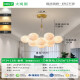 大观园月球泡泡灯客厅吊灯温馨卧室书房餐厅吊灯卡通星球灯广东中山灯具 9734金色13头-三色-白球15cm大球
