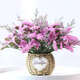 AIMAN Yunnan Flowers Dried Flower Bouquet Forget-Me-Not Lover Grass Combination Starry Gypsophila Living Room Real Flowers Flower Arrangement Home Furnishings Pink + Grass About 30 Pieces Not Included in the Flower Basket