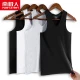 Nanjiren men's vest men's pure cotton bottoming sleeveless sports hurdle sweatshirt sweat-absorbing breathable summer old man's shirt black and white gray 3 pieces XXL