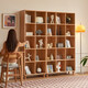 Green hair solid wood bookcase combination rattan sliding door bookcase bookcase study furniture display cabinet beech wood color 5 sliding doors 2x5 (674*320*1858mm)