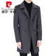 Pierre Cardin en laine en laine pour hommes plus en coton épaissis d'épaissine du manteau en laine à double boutonnage pour la longueur moyenne pour l'automne et l'hiver.