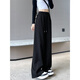
Cotton-made velvet thickened slim and narrow version sports pants for women in autumn and winter new high-waist loose straight-leg casual pants for women. 844 black small person [30.5] S 85-100Jin [Jin equals 0.5 kg]