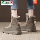 Botas de nieve integradas de pelaje de cartelo para mujeres, espesas, espesas, plátulas, lujosos, espesados zapatos de algodón calientes 2025 nuevas botas de algodón de martin botas de algodón cortas khaki 36