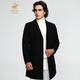 Bivalli Paul autumn and winter mid-length coat men's trend Korean version men's warm wool jacket black 52