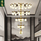 Heliang nuevas lámparas de sala de estar de lámparas chinas, todas las maderas de cobre sólida, faros delanteros de construcción de dúplex de alta gama, comedor, estilo chino 9906 Qianlijiangshan-Copper+Wood+Iron+Jade-10 Heads