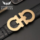 Gueva Armani Loonie Copper Buckle Belt Herren-echtes Leder glattes Schnalle-Gürtel-Kopfschicht Cowide Belt Business Casual High-End-Luxus-Luxus-Trend CM679-Waffenfarbe (Counter-Geschenkbox) 110 cm für 140jin [Jin gleich 0,5 kg] Innengebrauch in interner Gebrauch