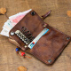 Simple / nature handmade pure cowhide key bag men's genuine leather multi-functional car key bag vegetable tanned leather coin purse waist zipper small bag brown