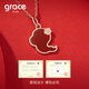 Grace Girl Real Diamond Cute Snake Necklace Female Zodiac Year Clavicle Chain Zodiac Pendant Chinese Valentine's Day Birthday Gift for Girlfriend
