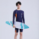 Yobel youth swimsuit one-piece men's one-piece swimsuit quick-drying sun protection surfing suit long-sleeved plus size swimsuit professional training navy orange short-sleeved one-piece adult L160-165 recommended 110-125 Jin Jin equals 0.5 kg