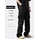 POUM men's autumn and winter long pants men's trendy brand 2025 new overalls men's vibe style straight casual pants men SM-DS19 dark gray 2XL 135-150Jin Jin is equal to 0.5kg The size is too small. It is recommended to take a larger size