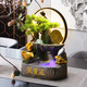 Water source workshop rockery flowing water fountain living room desktop ornaments office circulation feng shui wheel fortune meaning housewarming opening gift H30066 large belt fog