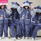 
Modal thickened parent-child one-piece pajamas for family three-person coral velvet autumn and winter children's flannel anti-kick quilt sleeping bag velvet - one-piece zipper - YPF3893 pocket wood M size [high 160C weight 95 Jin [Jin equals 0.5 kg]]